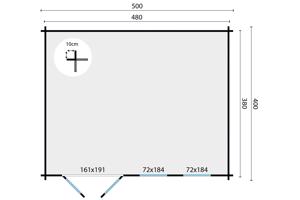 Blokhut - Tuinhuis Annabel | 40 mm | vuren onbehandeld