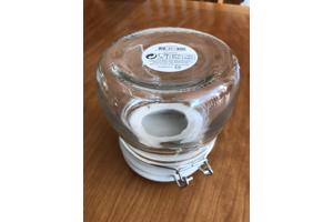 Glazen voorraadpot met aardewerk deksel 10,5 cm snoeppot