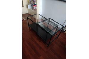 Tweedelige glazen salontafel