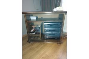 Donker eiken tv meubel mat draai plateau