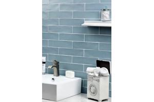 Cifre colonial sky 7,5x30 handvorm blauw visgraat wandtegels