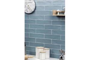 Cifre colonial sky 7,5x30 handvorm blauw visgraat wandtegels