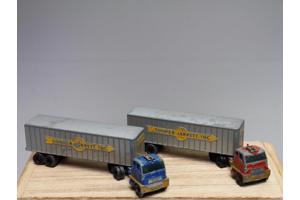 2 Lesney Hendrickson Tractor Inter-State Double Freighter