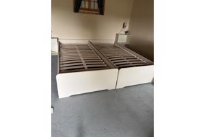 2x1 persoons bed met lattenbodem,wit