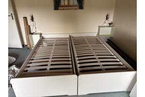 2x1 persoons bed met lattenbodem,wit