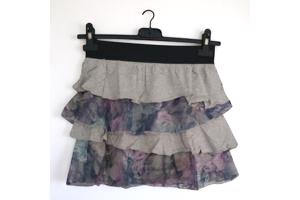 Mini rok met laagjes van kant grijs S/M