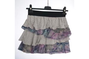 Mini rok met laagjes van kant grijs S/M