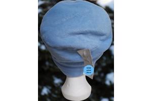 Fleece muts blauw 56/M plat gemeten 28cm hoofd