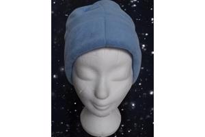 Fleece muts blauw 56/M plat gemeten 28cm hoofd