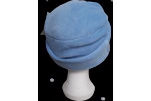 Fleece muts blauw 56/M plat gemeten 28cm hoofd