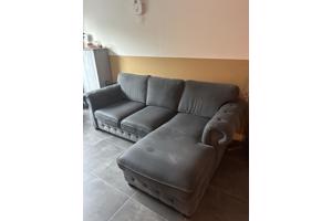 3-zitsbank met longchair antraciet