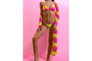 3 delig Bikini set roze geel XXL