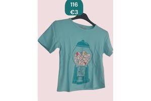 Glo-story t-shirt snoepmachine turquoise 116