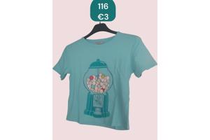 Glo-story t-shirt snoepmachine turquoise 116