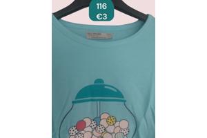 Glo-story t-shirt snoepmachine turquoise 116