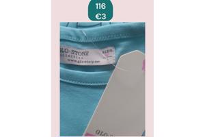 Glo-story t-shirt snoepmachine turquoise 116