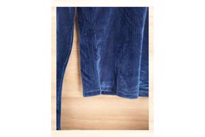 Fluwelen glanzende top blauw S