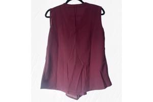 Luchtig mouwloos effen shirt bordeaux rood M/38