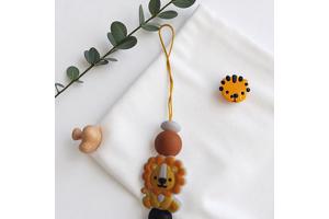 Gepersonaliseerde naam speenkoord oranje leeuwtje