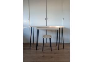 Ikea Fridnäs, twee tafels en één kruk
