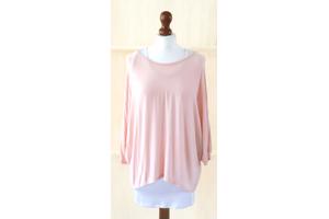 2in1 shirt wit/zwart, zwart/wit of roze/wit,  1 maat (nieuw)