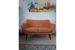 Retro Vintage oranje loveseat, tweezitter