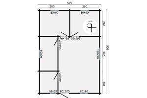 Blokhut - Tuinhuis Malaga | 44 mm | onbehandeld