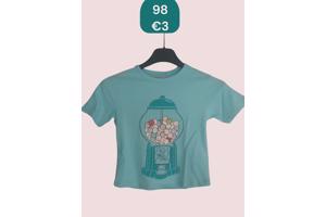 Glo-story t-shirt snoepmachine turquoise 98