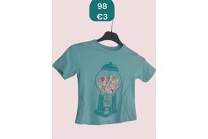 Glo-story t-shirt snoepmachine turquoise 98