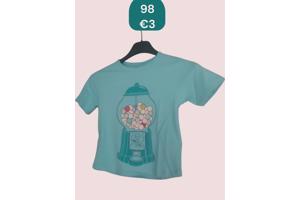 Glo-story t-shirt snoepmachine turquoise 98