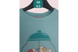 Glo-story t-shirt snoepmachine turquoise 98