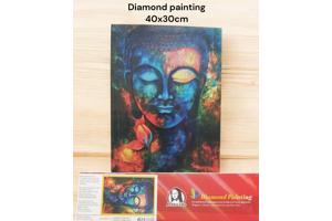 Diamond Painting Pakket - Boeddha veelkleurig - 40x30 cm - C