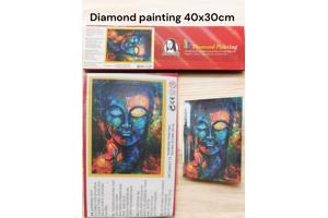 Diamond Painting Pakket - Boeddha veelkleurig - 40x30 cm - C