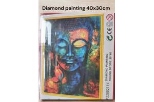 Diamond Painting Pakket - Boeddha veelkleurig - 40x30 cm - C