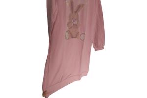 Sweat jurk strass steentjes roze L/XL
