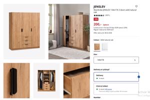 Wardrobe Jysk 144x176 3 doors