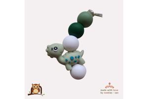 nr 3 noekies naam speenkoord dino bloem khaki wit