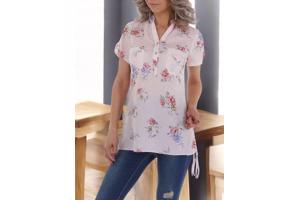 Metrofive bloemen tuniek shirt lichtroze S