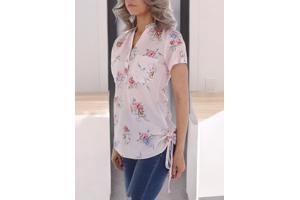 Metrofive bloemen tuniek shirt lichtroze S