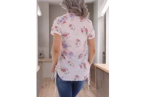 Metrofive bloemen tuniek shirt lichtroze S