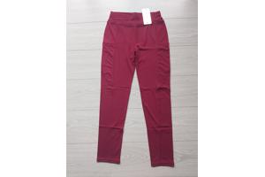 Fashion stretchy sport broek hoge taille wijnrood S/M