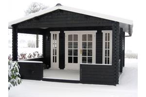 NIEUW Blokhut 3830L met overkapping.