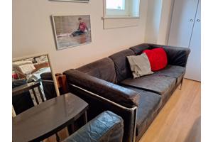 Leren Bank en fauteuil le Corbusier