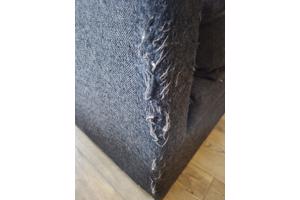 Grote comfortable hoekbank - donkergrijs met gebruikssporen