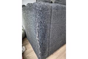 Grote comfortable hoekbank - donkergrijs met gebruikssporen