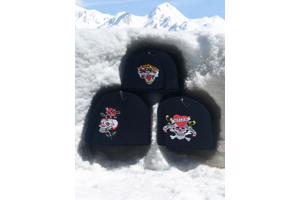 set van 3x glitter skull mutsen