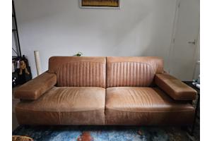 2,5 zits leren cognac bank