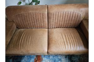 2,5 zits leren cognac bank