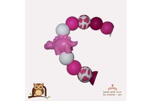 nr 30 noekies speenkoord dino panterprint roze wit