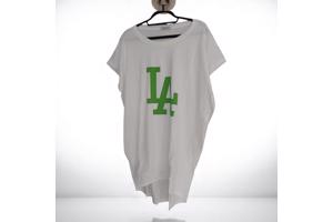Shirt jurk LA wit groen one size